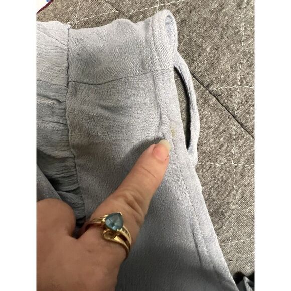 CNV) NWT Altar'd State XS Blouse Top Ruffle Blue‎ Short Sleeve Peplum V Back New - Picture 7 of 7